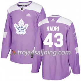 Toronto Maple Leafs tröja Nazem Kadri 43 Adidas 2017-2018 Lila Fights Cancer Practice Authentic - NHL Tröjor Herr
